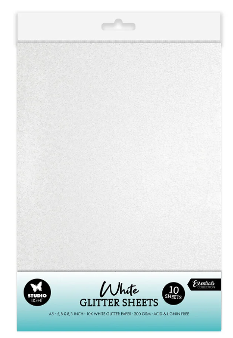 Studio Light Glitter Sheets A5 White (10pcs)
