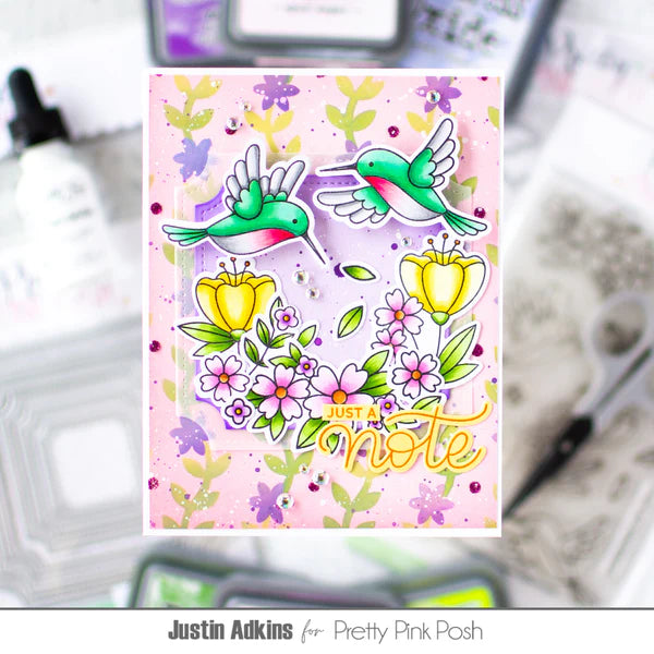 Hummingbird Floral Stamp