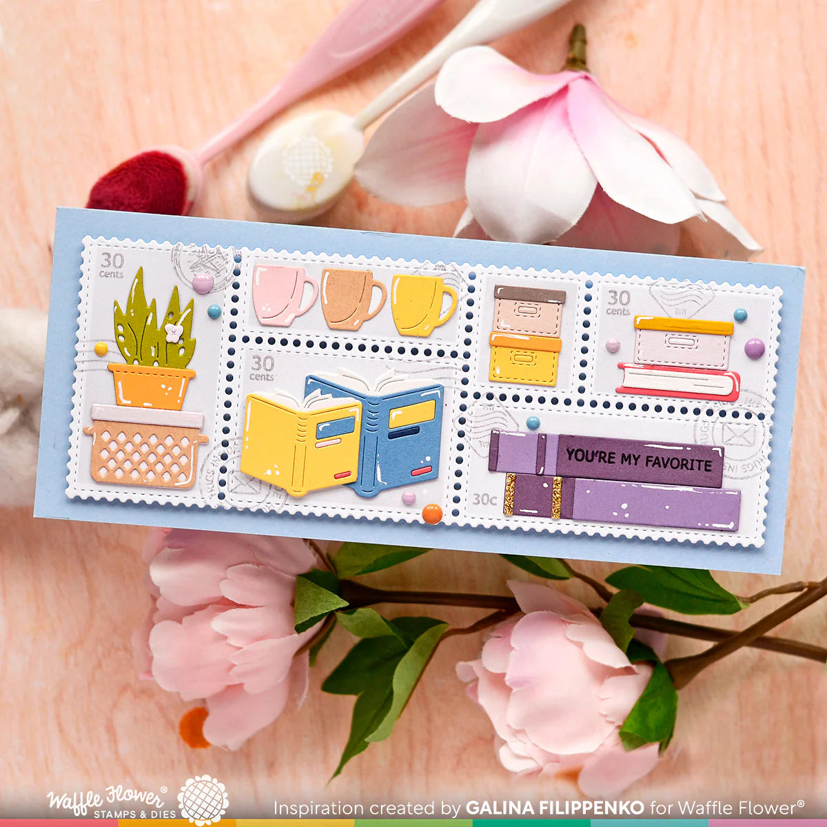 Postage Collage Slimline Blocks Stencil