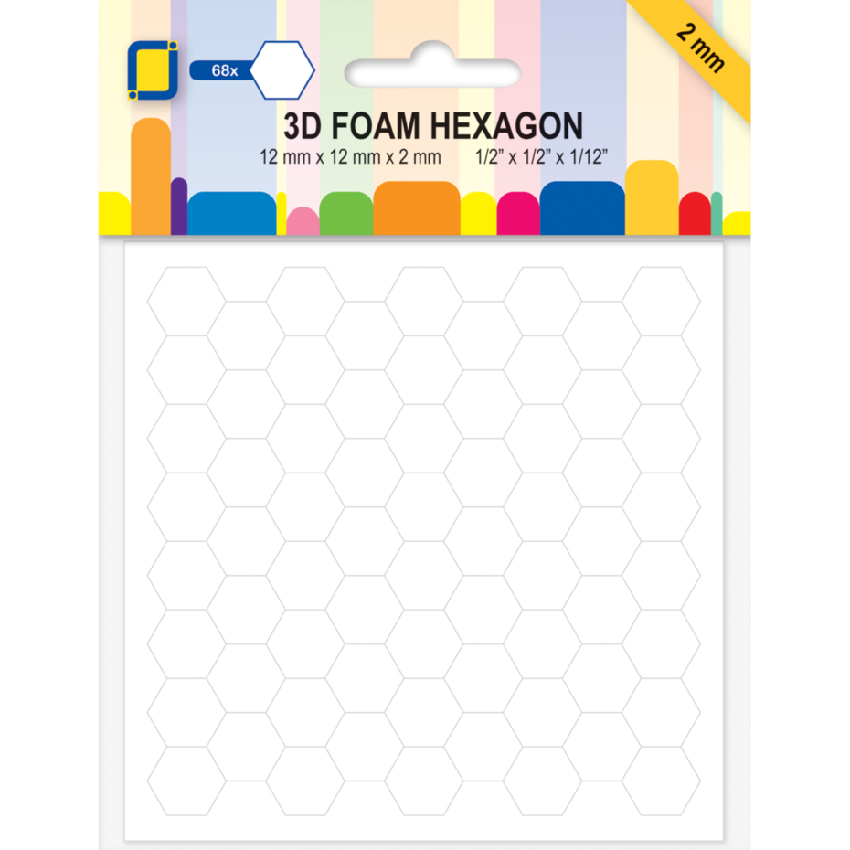 3D Foam Hexagon 12x12x2mm (68pcs)