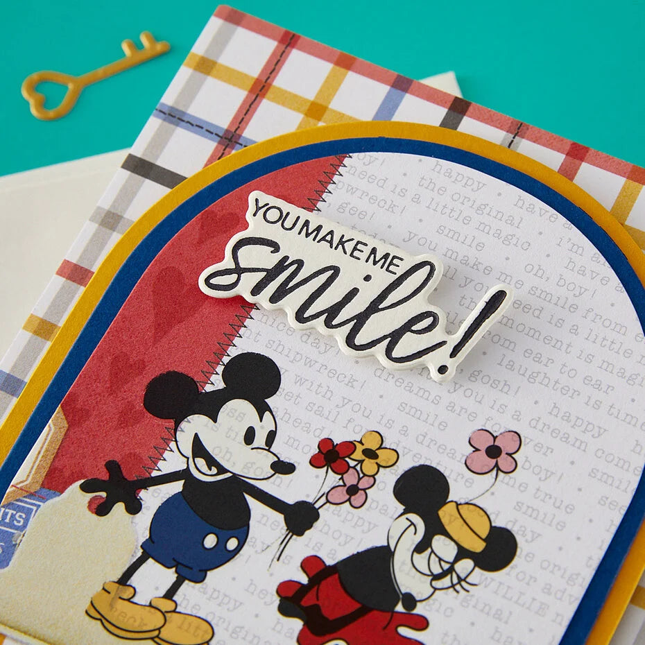 Classic Mouse Love Press + Foil Plate & Die Set Happy Sentiment