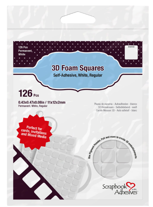 Scrapbook Adhesives 3D Foam Squares White Regular (126pcs)