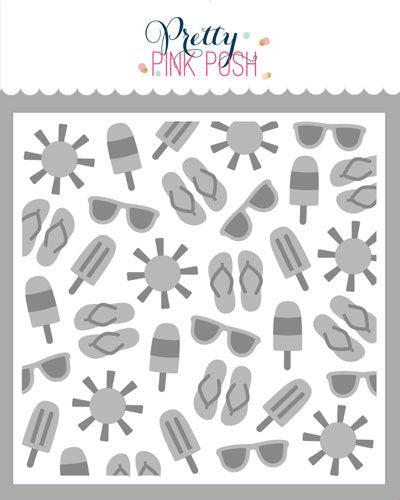 Layered Summer Fun Stencil (2)