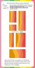 Postage Collage Slimline Wavy Lines Stencil