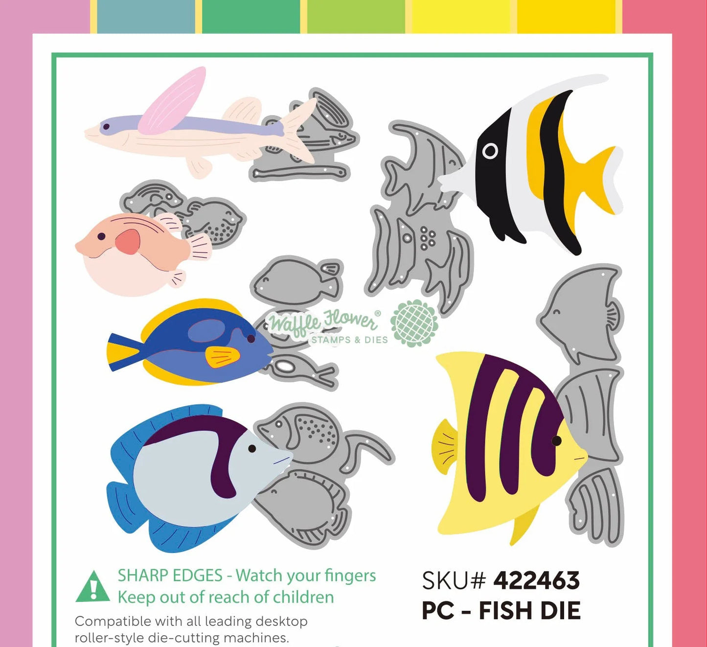 Postage Collage Fish Die