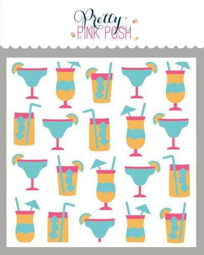 Layered Summer Drinks Stencil (3)