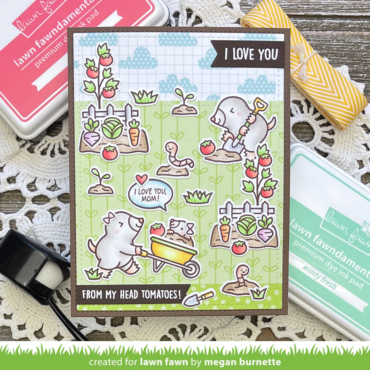 BUNDLE a mole lot of flowers stamp + die
