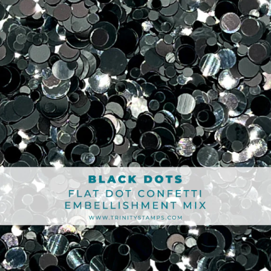 Black Dots Confetti Embellishment Mix