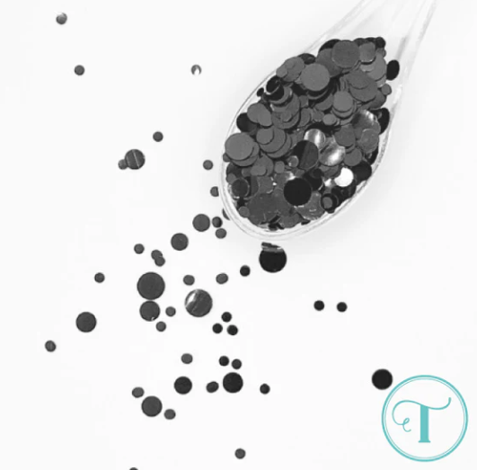 Black Dots Confetti Embellishment Mix