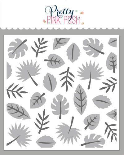 Layered Tropical Leaves Stencil (2)
