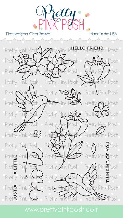 Hummingbird Floral Stamp