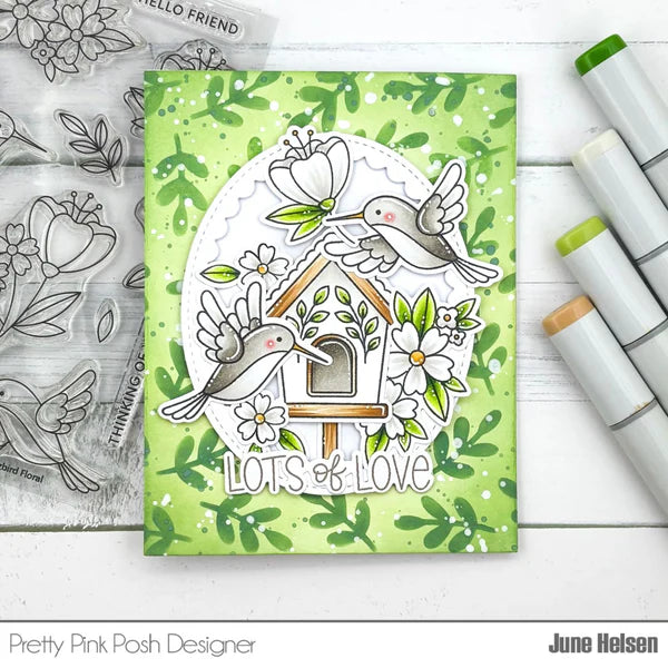 Hummingbird Floral Stamp