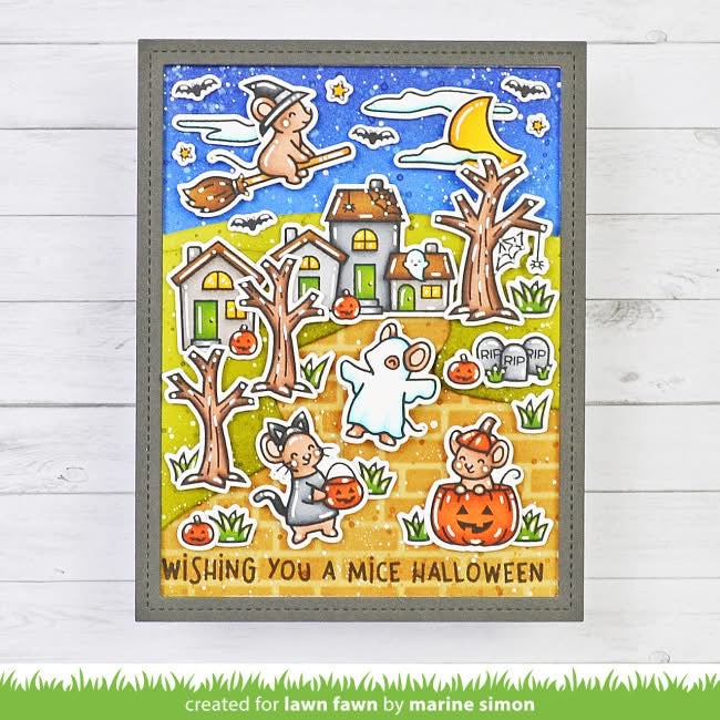 halloween mice Stamp AND Die BUNDLE