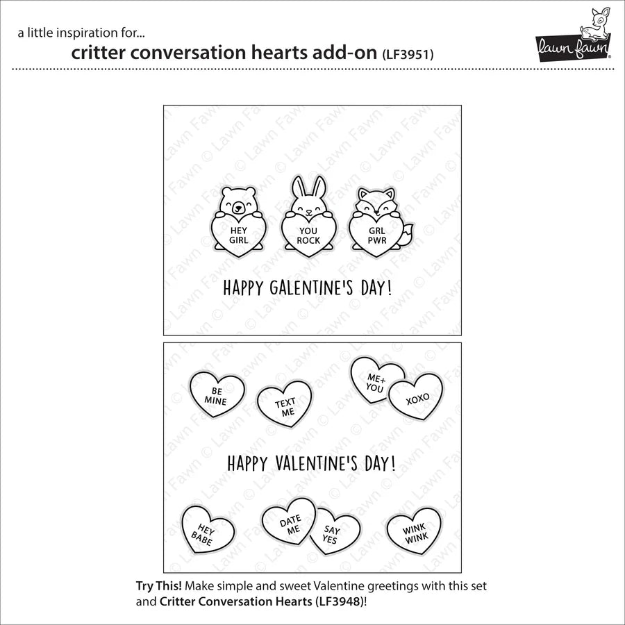 critter conversation hearts add-on BUNDLE