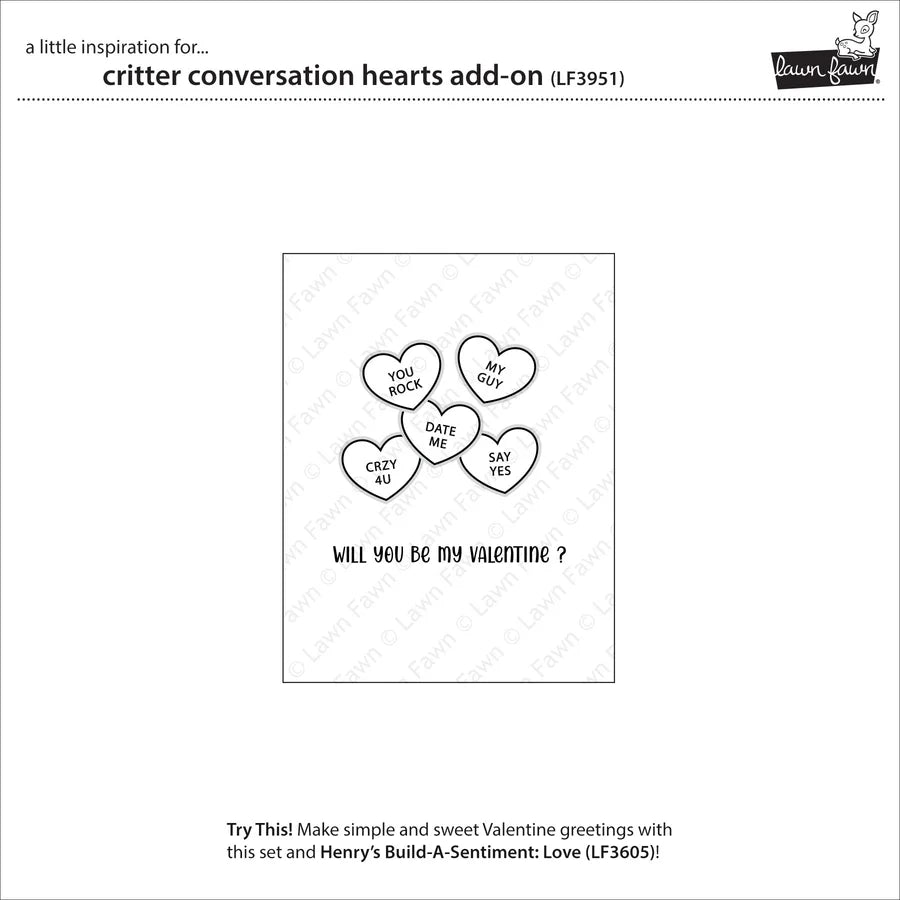 critter conversation hearts add-on BUNDLE
