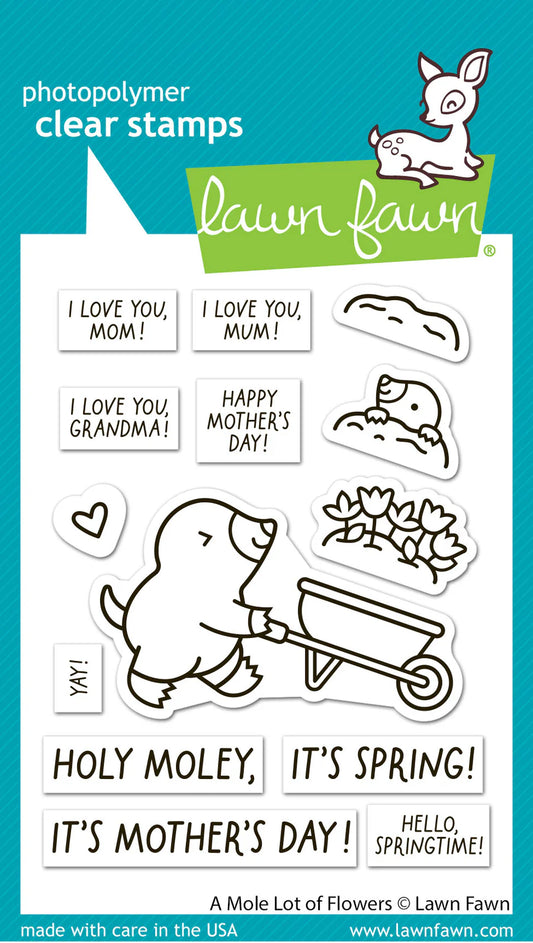 BUNDLE a mole lot of flowers stamp + die