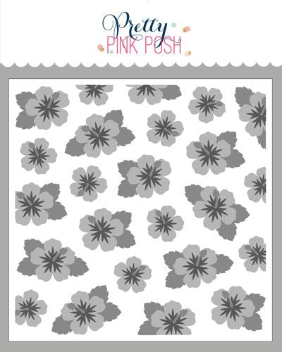 Layered Hibiscus Stencil (3)