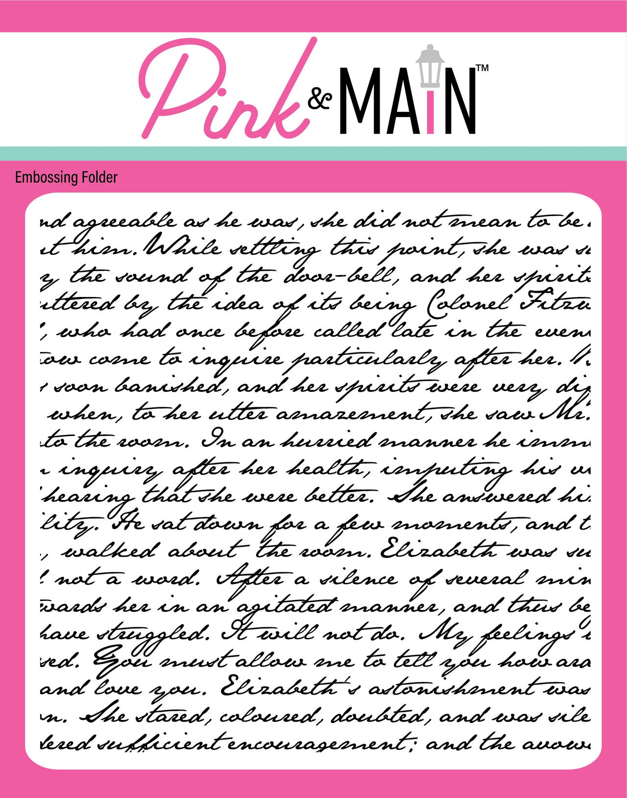 Vintage Script 6x6 Embossing Folder