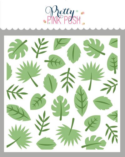 Layered Tropical Leaves Stencil (2)