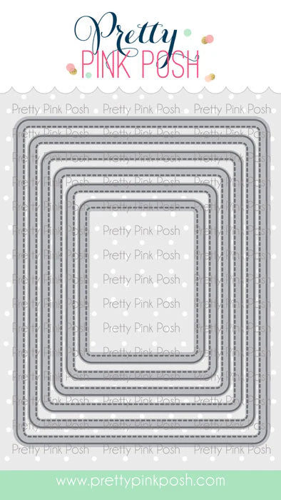Rounded Stitched Rectangles Dies