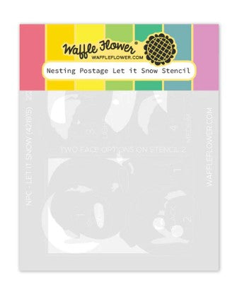 Nesting Postage Collage Let it Snow Stencil