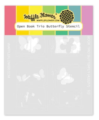 Open Book Trio Butterfly Stencil