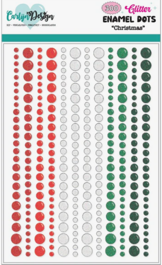 Glitter enamel dots Christmas