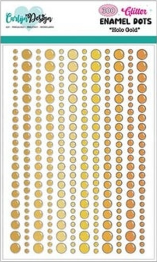 Glitter Enamel Dots Holo Gold (300pcs)