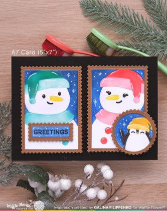 Nesting Postage Collage Let it Snow Stencil