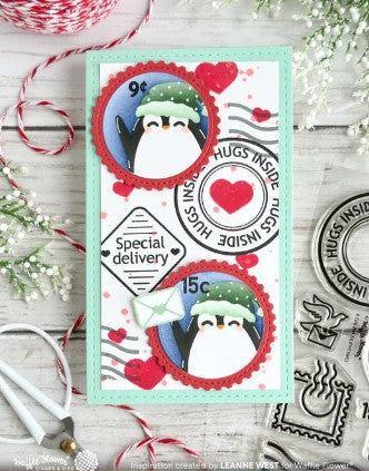 Nesting Postage Collage Let it Snow Stencil