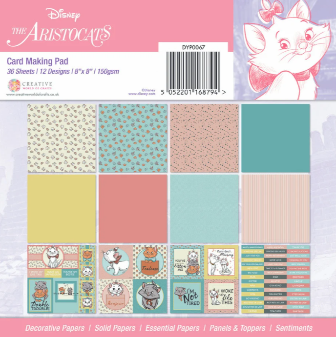 Aristocats 8x8 Inch Card Making Pad