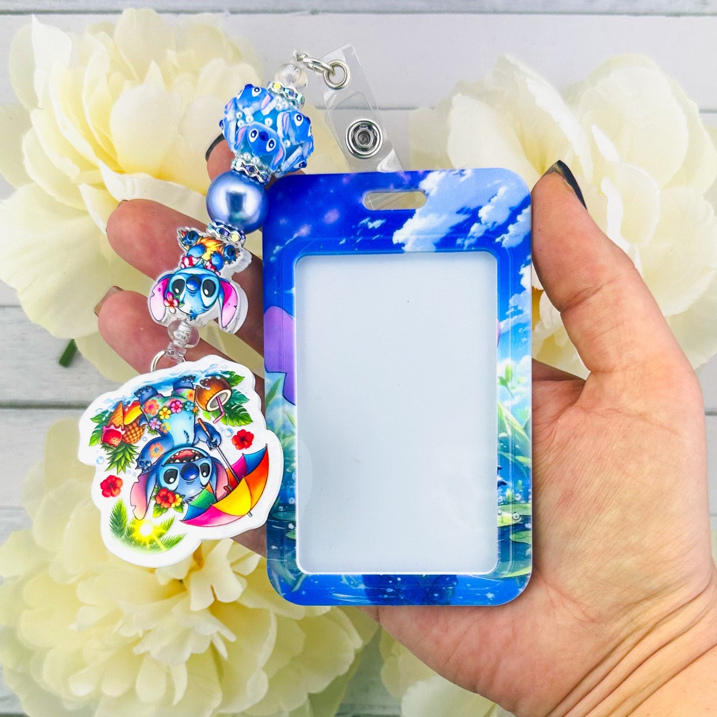 BlueMonster Beaded Badge ID Holder