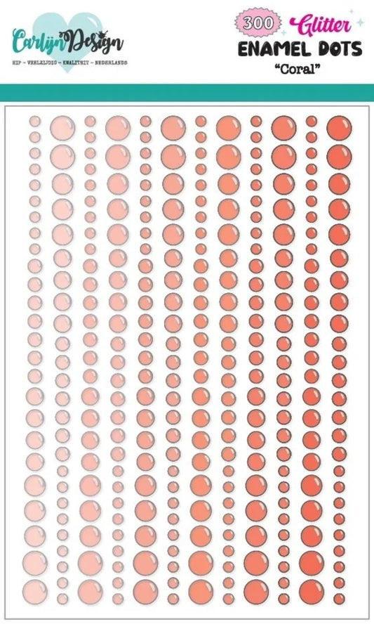 Glitter Enamel Dots Coral (300pcs)