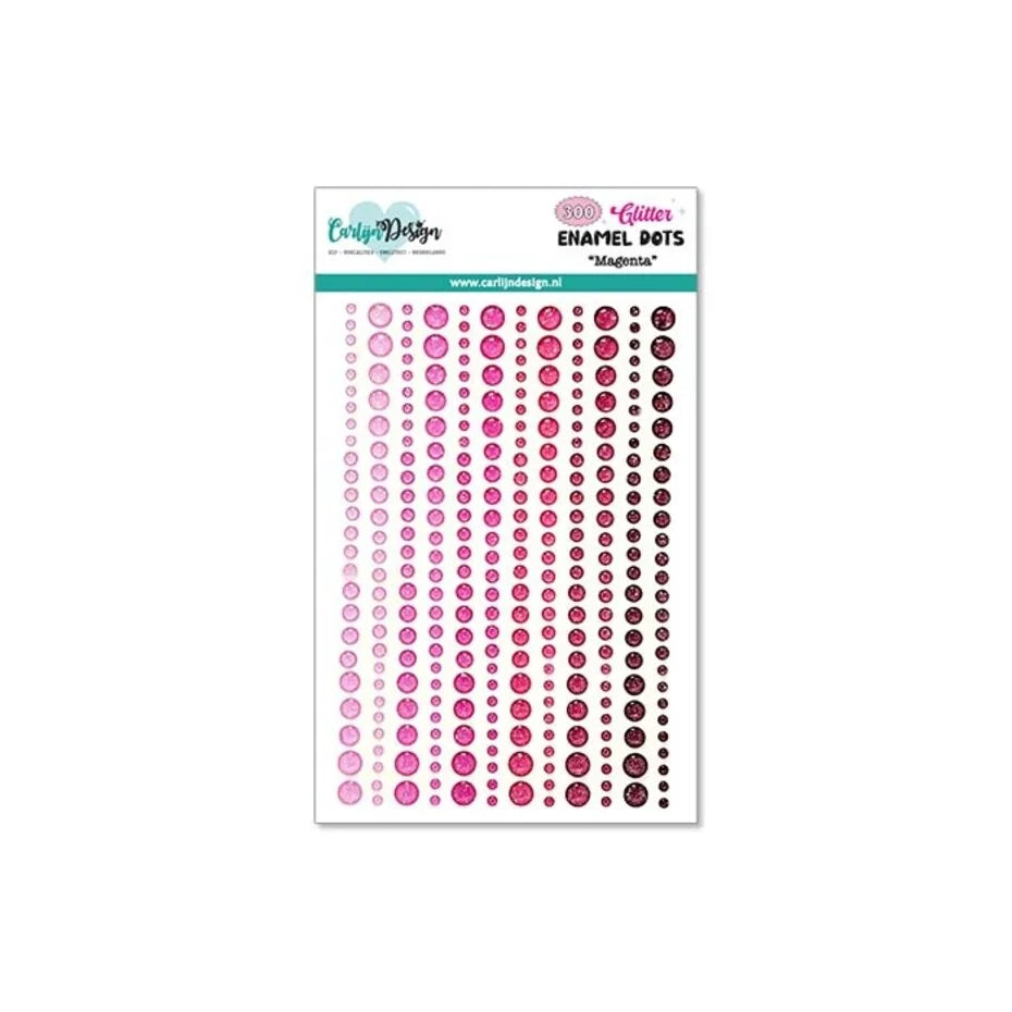 Glitter Enamel Dots Magenta (300pcs)