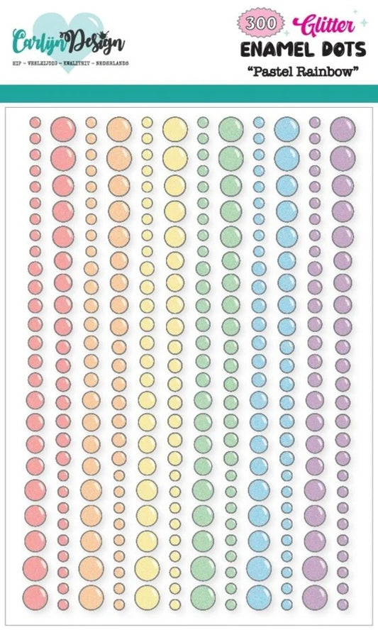 Glitter Enamel Dots Pastel Rainbow