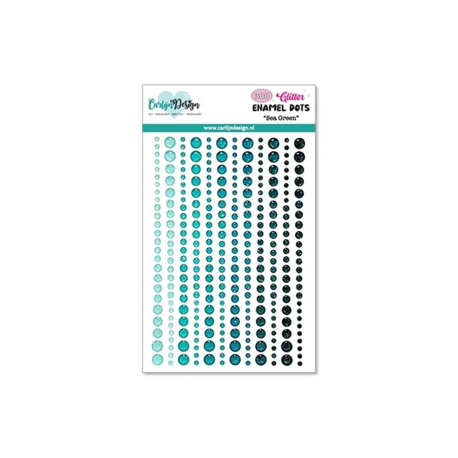 Glitter Enamel Dots Sea Green (300pcs)