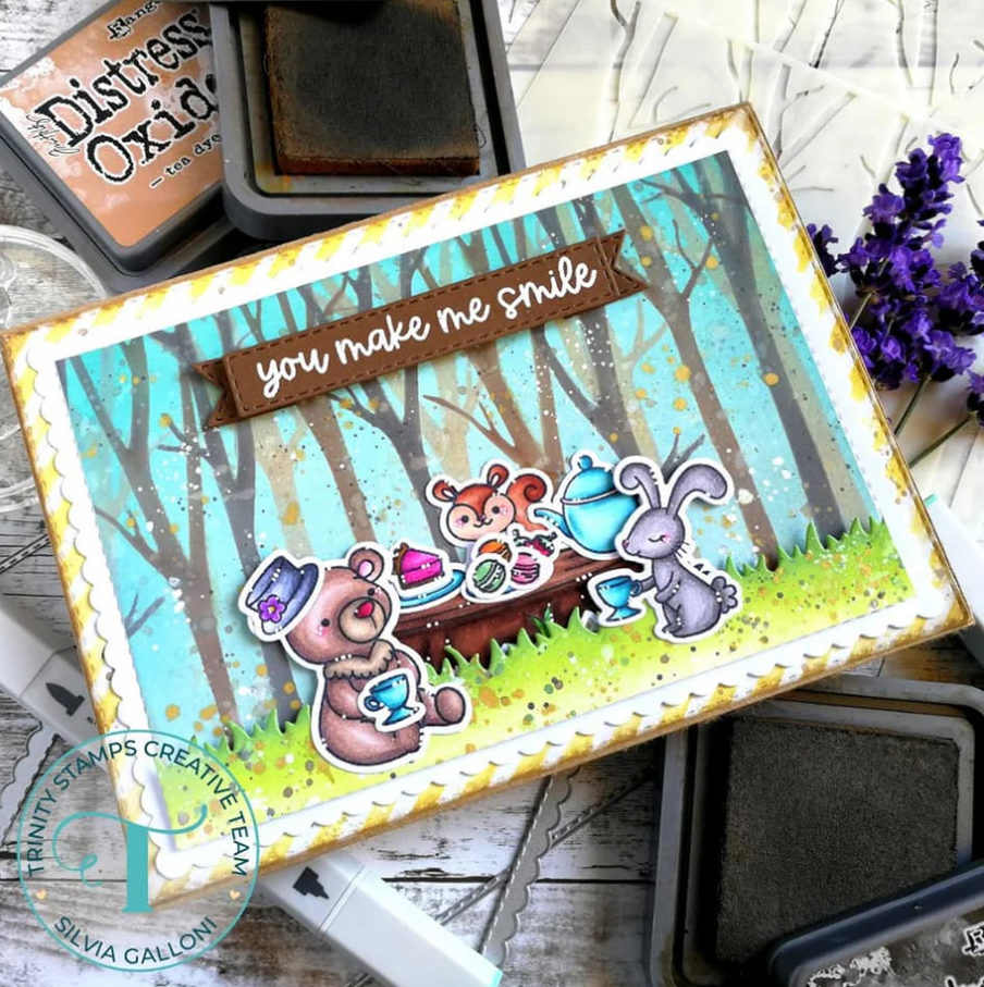 Forest Par-TEA stamp & coordinating dies