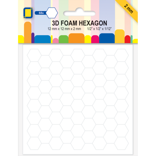 3D Foam Hexagon 12x12x2mm (68pcs)