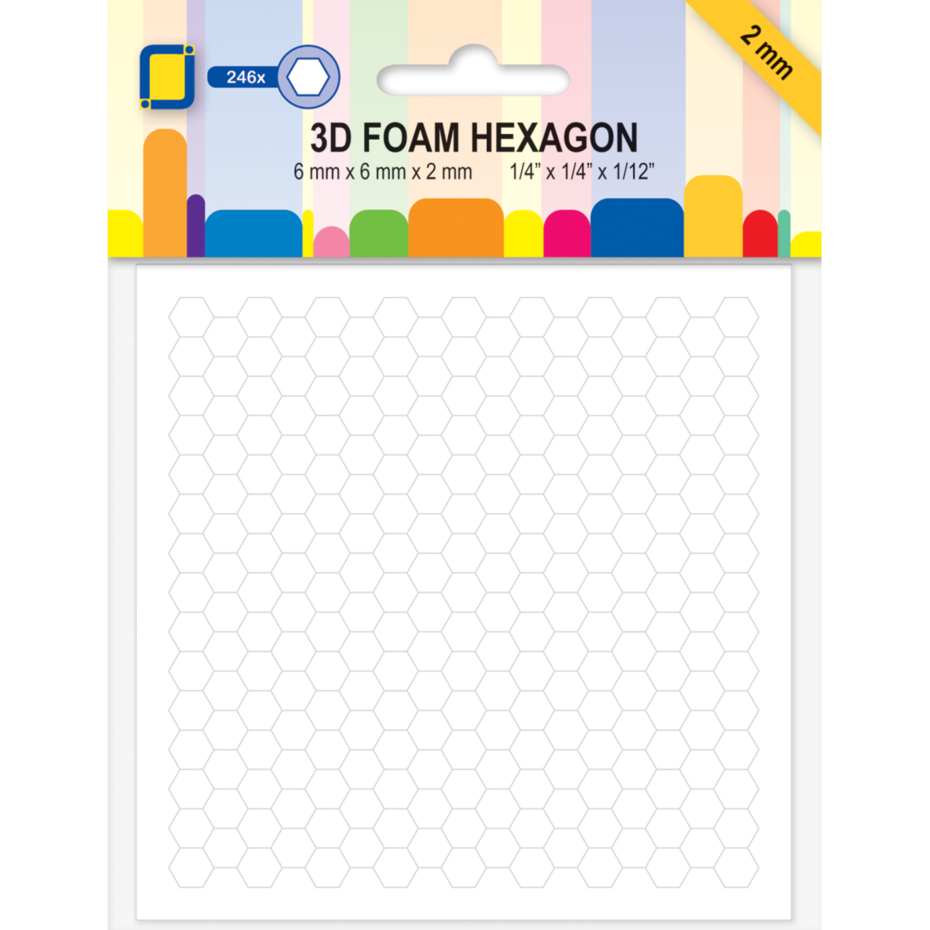 3D Foam Hexagon 6x6x2mm (246pcs)