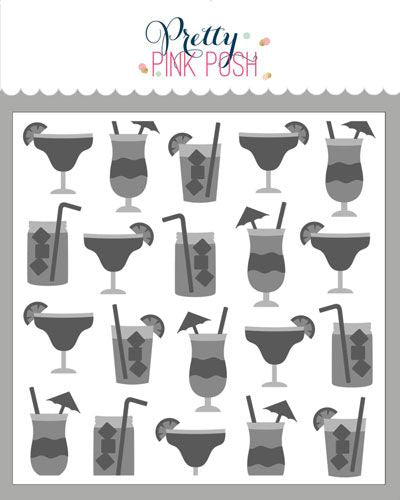 Layered Summer Drinks Stencil (3)