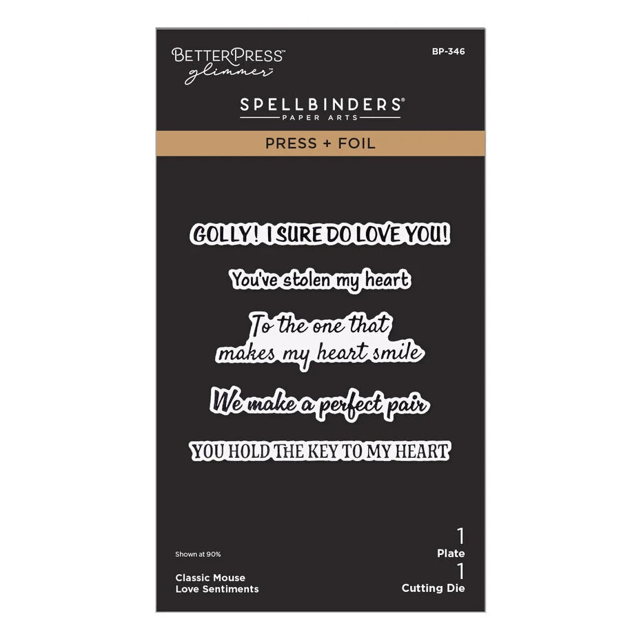 Classic Mouse Love Press + Foil Plate & Die Set Sentiments