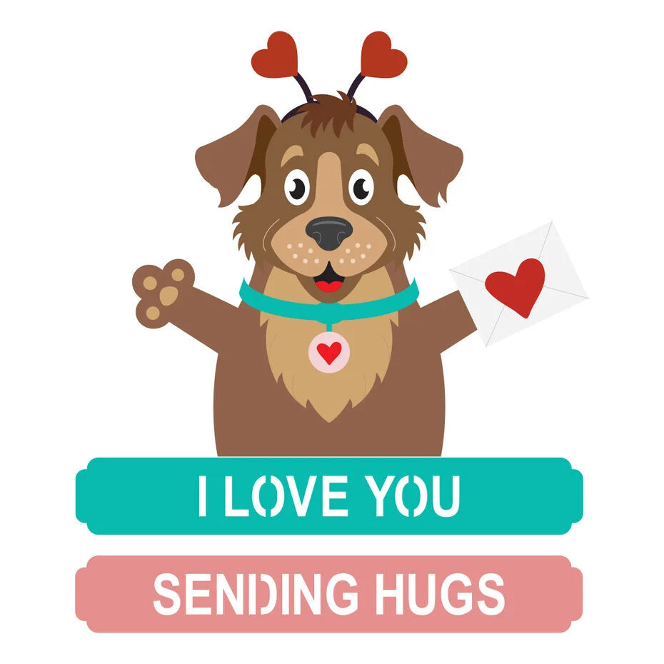 Sending Hugs Etched Dies Darling Dog